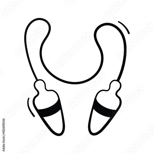 A skipping rope icon representing fitness, sports, and playful activities