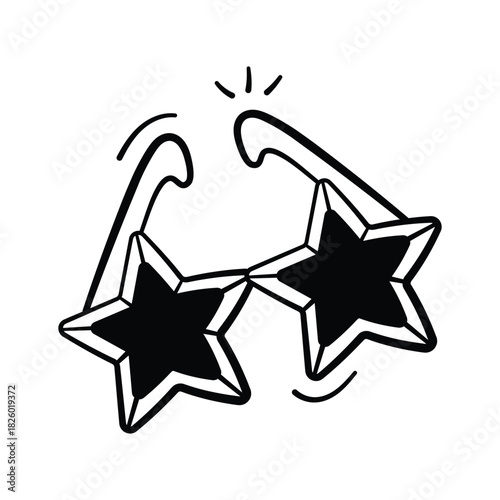 Take your hands on this amazing doodle style icon of star glasses