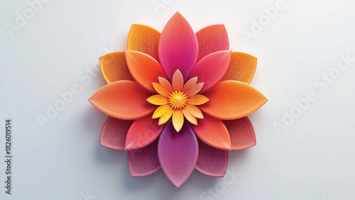 Modern abstract flower made from geometric shapes..