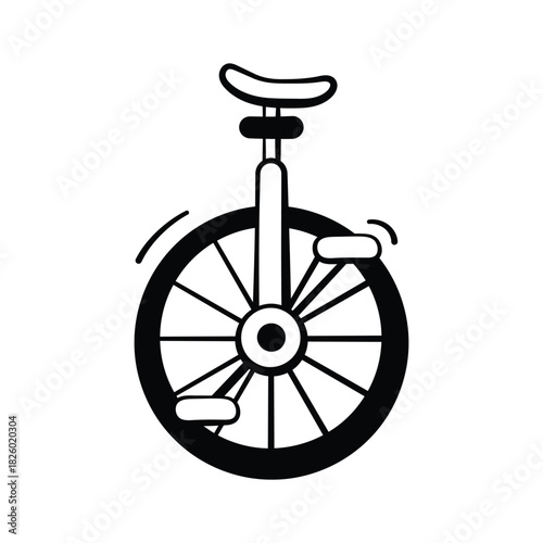 A unicycle representing balance, skill, and circus performances