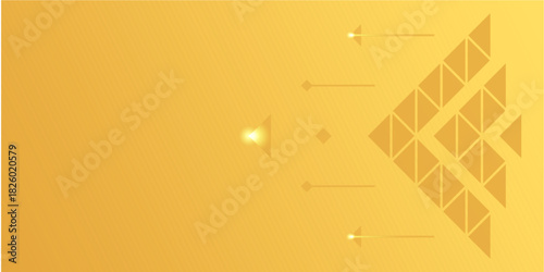 Abstract Golden Geometric Arrow Pattern Background with Upward Movement and Light Effects
