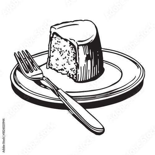 Delicious chocolate dessert on a plate with a fork ready to be enjoyed at a cozy dining setting