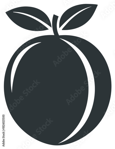 Stylized Peach Illustration Simple Fruit Graphic for Food or Beverage Design