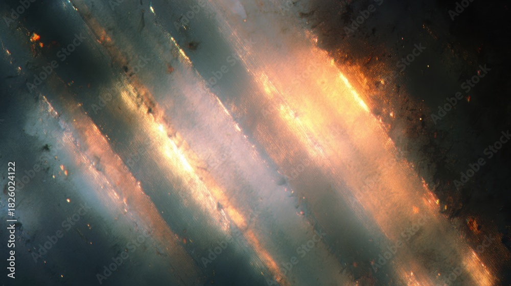 Fototapeta premium Abstract streaks of light and shadow interplay, creating a dynamic and textured surface with a celestial feel.