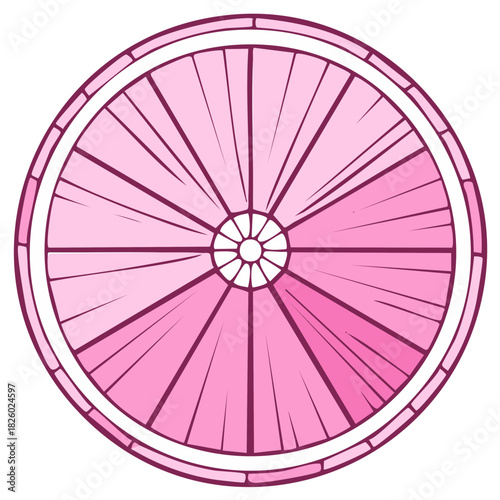 Pink Citrus Wheel Illustration Slice Food and Drink Graphic Art Style Fruit