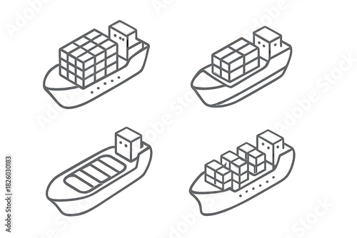 Cargo ships carrying shipping containers across the ocean for global logistics