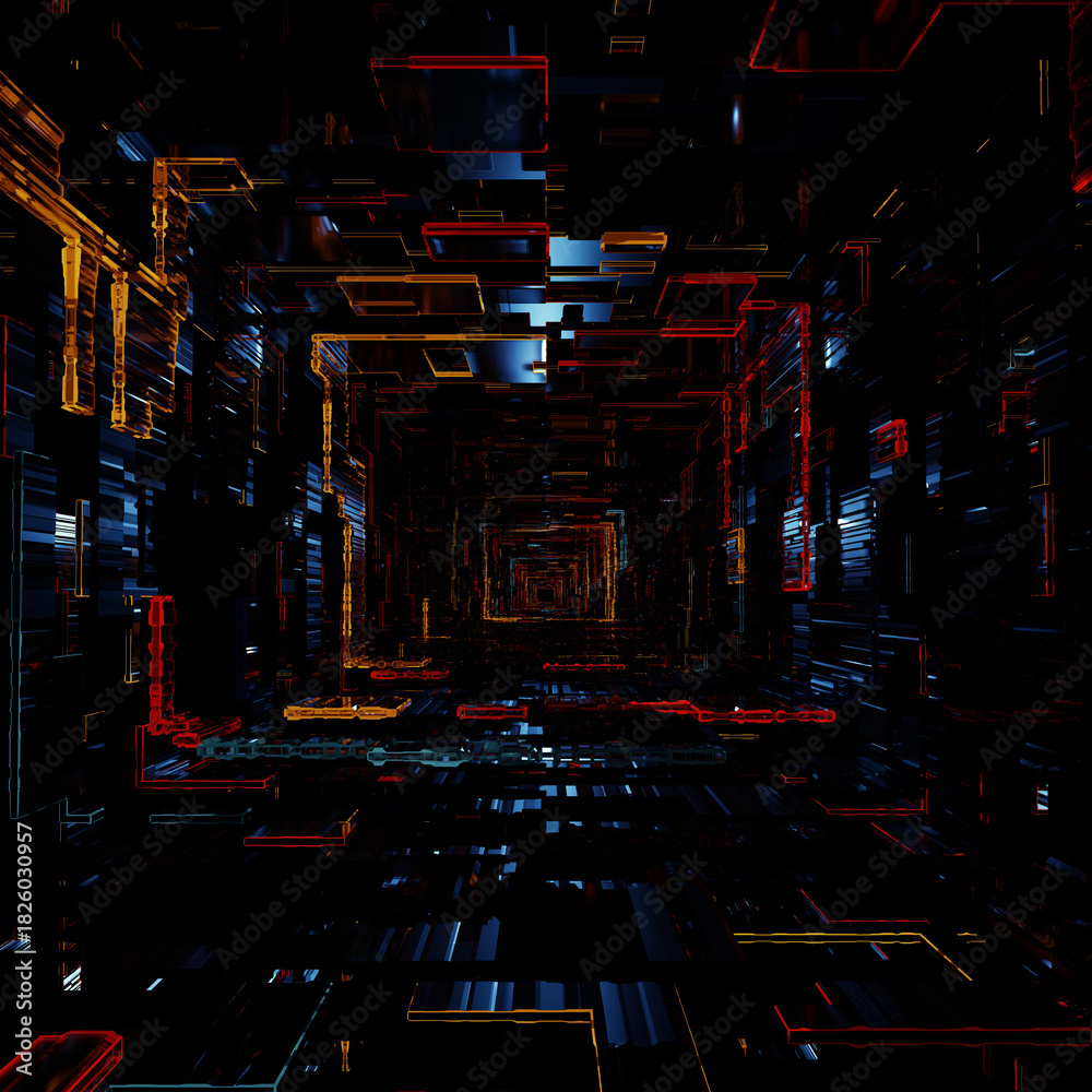 Fototapeta premium Running In The Tunnel Of Light