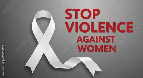 Stop Violence Against Women White Ribbon Awareness Campaign Graphic Design