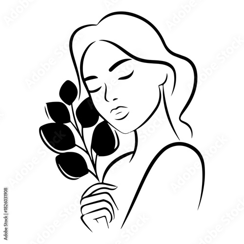 Minimalist black silhouette of a woman practicing yoga in a serene setting, portraying balance, tranquility, and inner peace.