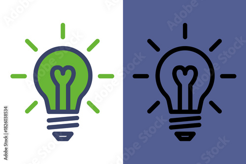 Eco Light Bulb Icon – Renewable Energy Idea