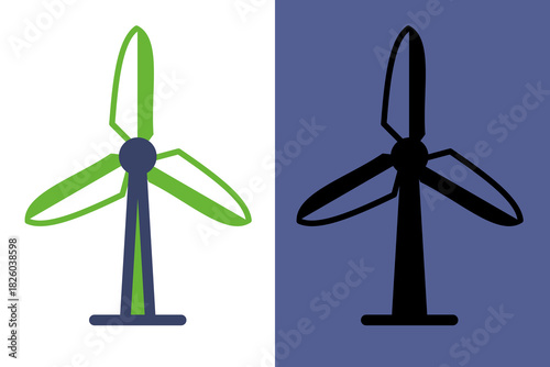 Wind Turbine Icon Renewable Energy and Sustainable Power