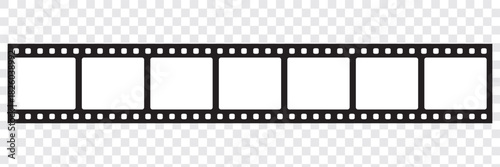 Film strip. Retro film strip frame. Cinema filmstrip template. Video film strip roll. Tape photo film strip frame, video film strip roll. Film negative frames vector.