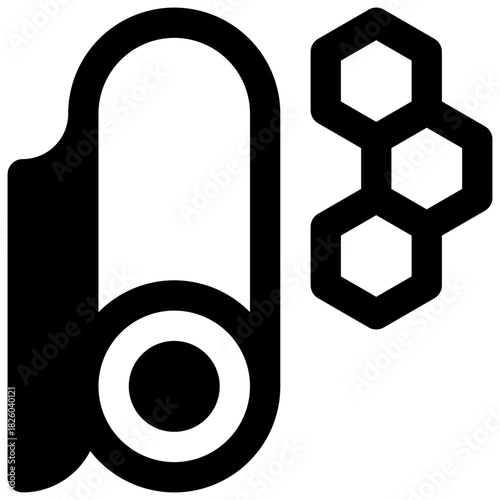 Beeswax wrap. Outlined stroke vector icon with black-filled details.