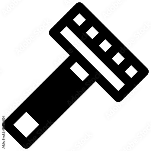 Safety razor. Outlined stroke vector icon with black-filled details.