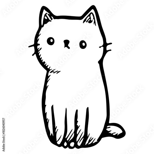 Minimalistic black silhouette of a majestic tree isolated on a white background, symbolizing nature and tranquility