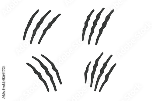 Four sets of jagged dark scratch marks representing animal claws or monster damage