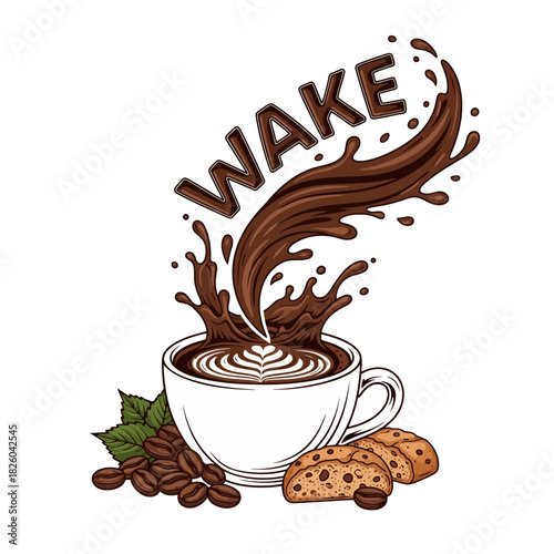 Coffee Splash and Cookies: Wake Up with Delicious Chocolate Beverage Art