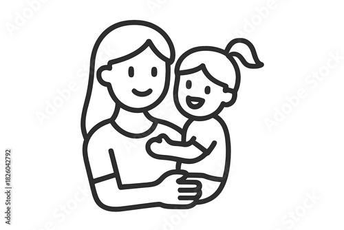 A loving mother holding and embracing her smiling young daughter, symbolizing family affection and maternal care