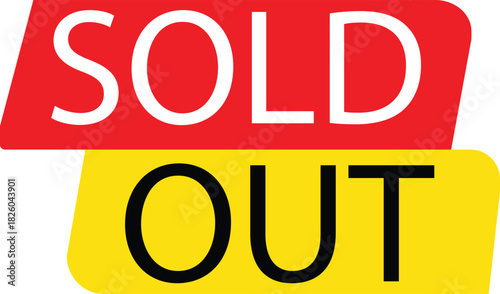 A graphic design featuring the words "SOLD OUT" in bold, indicating unavailability.