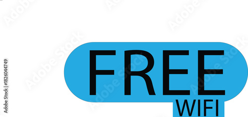 A modern graphic sign indicating the availability of free wifi service on a clean white background.