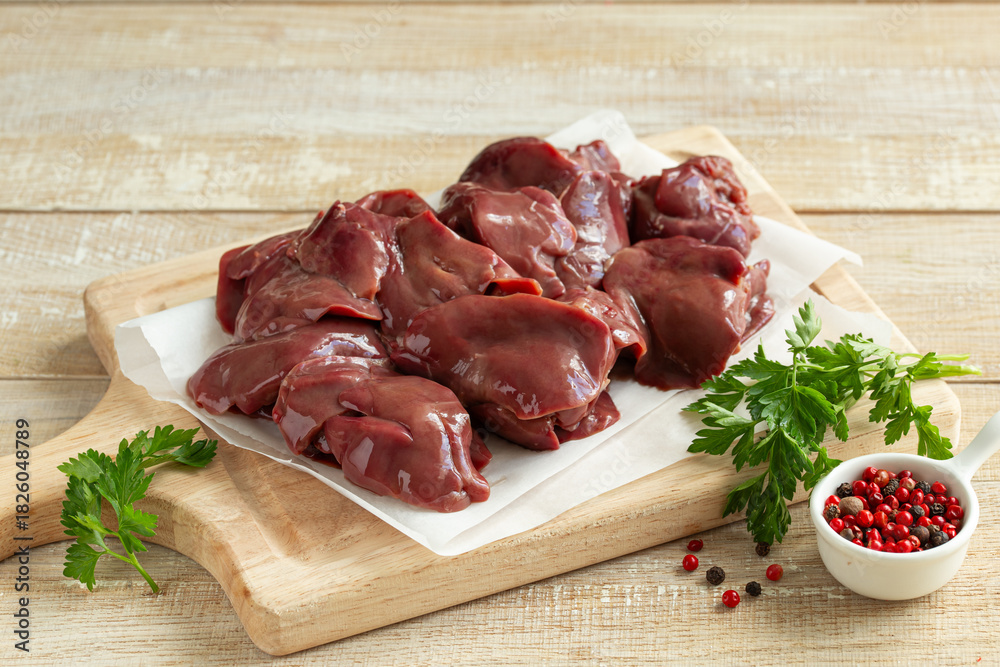 Obraz premium fresh raw chicken liver