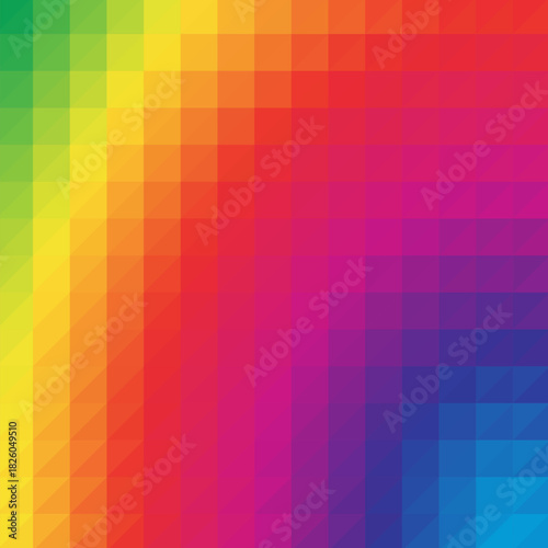 vector abstract irregular polygon background with a triangle pattern in full color spectrum rainbow with light reflection in the middle. eps 10