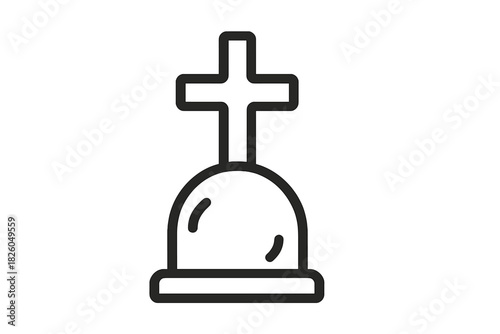 Simple grave marker with a Christian cross symbolizing death, burial, and remembrance