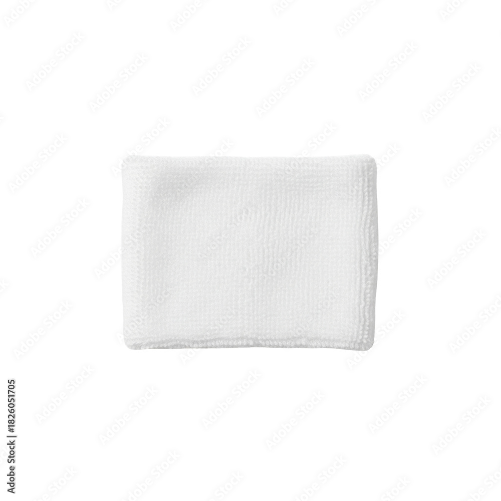 Fototapeta premium A single white towel isolated on a black background for clean and versatile use