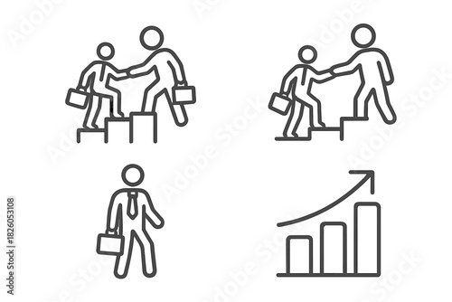 Business teamwork mentorship and career growth for professional development success