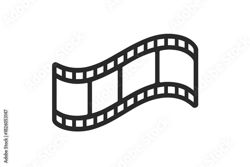 Wavy film strip symbol for cinema, movie production, and classic analog media