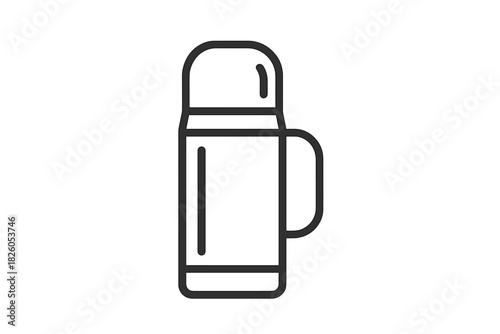 Outline icon of a portable insulated vacuum thermos flask for hot or cold drinks