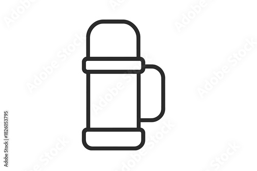 Insulated portable flask container with a handle used for hot or cold beverages