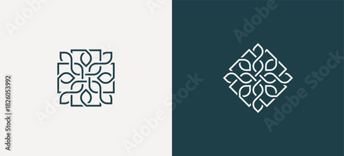 Minimalist flower logo design for beauty spa and eco friendly products, leaves, Cosmetics, Jewelry, Beauty salon, Boutique, floral icon symbol sign illustration template