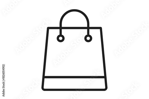 Retail shopping bag with handles for e-commerce and consumer goods applications