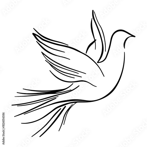 Abstract silhouette of a person practicing yoga in a peaceful natural setting with sunlight and greenery shining through