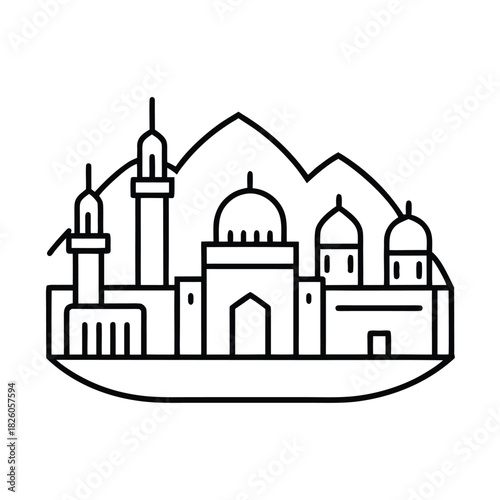 Muscat Skyline Outline Vector