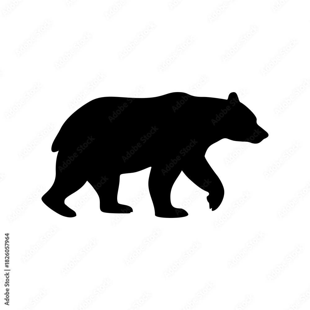 Fototapeta premium ฺBear icon, Silhouette icon of bear, Flat style vector illustration design