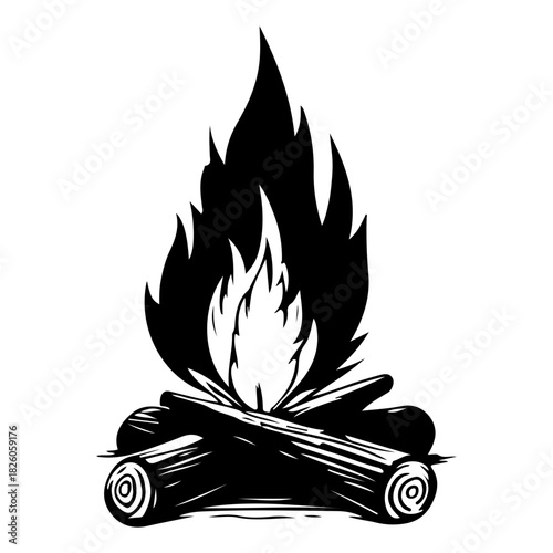 Minimalist black silhouette of a rocket blasting off with smoke trails and modern style, suitable for innovation and exploration themes