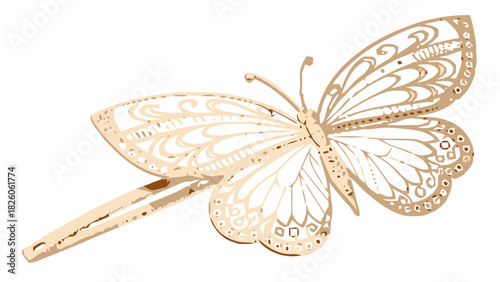 Elegant butterfly hair clip with delicate details adds a touch of whimsical charm to any hairstyle, perfect for weddings, proms, or everyday fashion