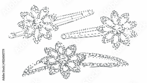 Elegant hair accessories with floral design, vector graphic for fashion and beauty projects, perfect for adding a touch of style and sophistication