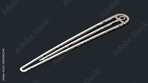 Elegant hair stick illustration, perfect for adding a touch of sophistication to your design projects, showcasing beauty, fashion, and minimalist style