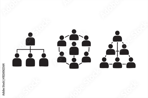 Team network structure graphics for leadership diagrams company planning and strategy layouts