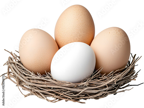 Wallpaper Mural Group of eggs in nest isolated on transparent background. Perfect for Easter and organic farm design Torontodigital.ca