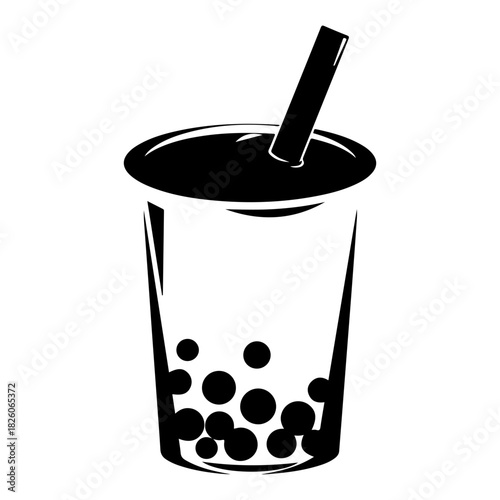 Elegant black silhouette of a graceful ballerina performing an exquisite dance pose against a soft gradient background