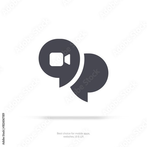 Phone video calling icons. Streaming icon. Video call button. Collection of internet conversation buttons. Communication elements symbol. Stock vector EPS10.