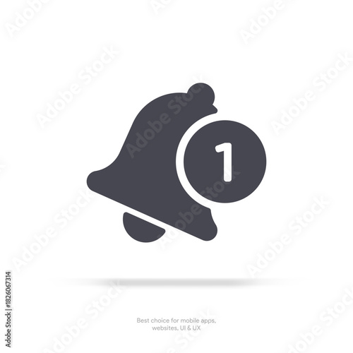 Notification bell alarm icon. Alarm symbol. Ringing bells. Incoming inbox message. Alarm clock and smartphone application alert. Social media element. New message symbol flat style. Stock vector.