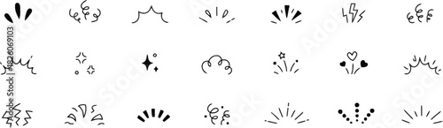 hand drawn, black and white, abstract, graphic, elements, illustration, drawing, design, shapes, lines, dots, energy, motion, simple, minimalist, doodle, icon, symbol, white background, comic, effect,
