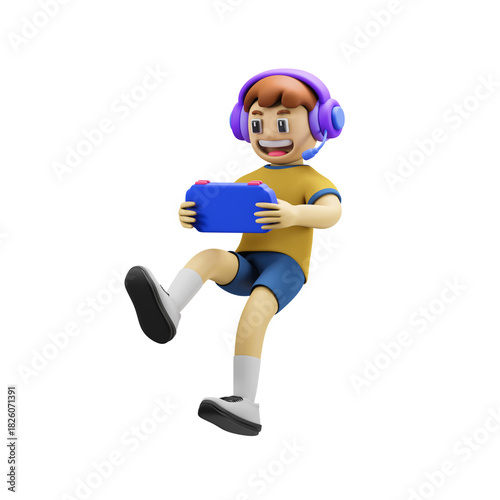 gamer boy 3d illustration