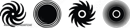 abstract, swirl, circular, shape, design, graphic, element, vortex, spiral, pattern, motion, energy, rotation, centrifugal, centripetal, black and white, graphic design, icon, symbol, isolated, white 
