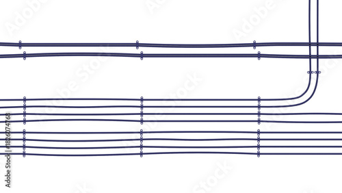 Schilderij op canvas High-voltage cables on the wall and cable clamps